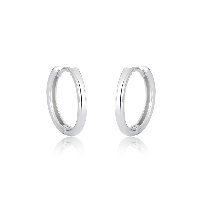 Argola Prata Click Lisa Fio Redondo 15mm