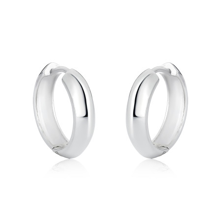 Argola Prata Click Lisa Faceta 16mm