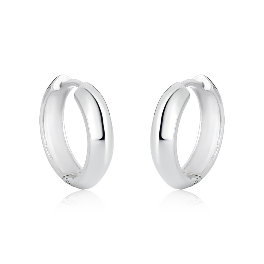 Argola Prata Click Lisa Faceta 16mm