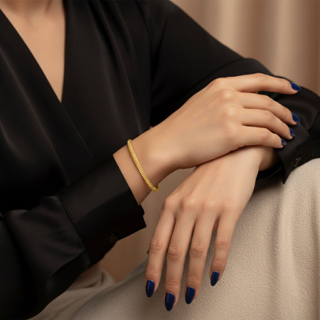 Bracelete Grumet Fita Slim Folheado a Ouro 18k