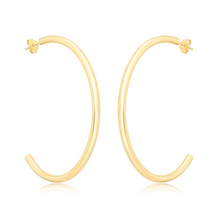 Argola Tubo c/ Tarraxa 5,5cm Folheada a Ouro 18k