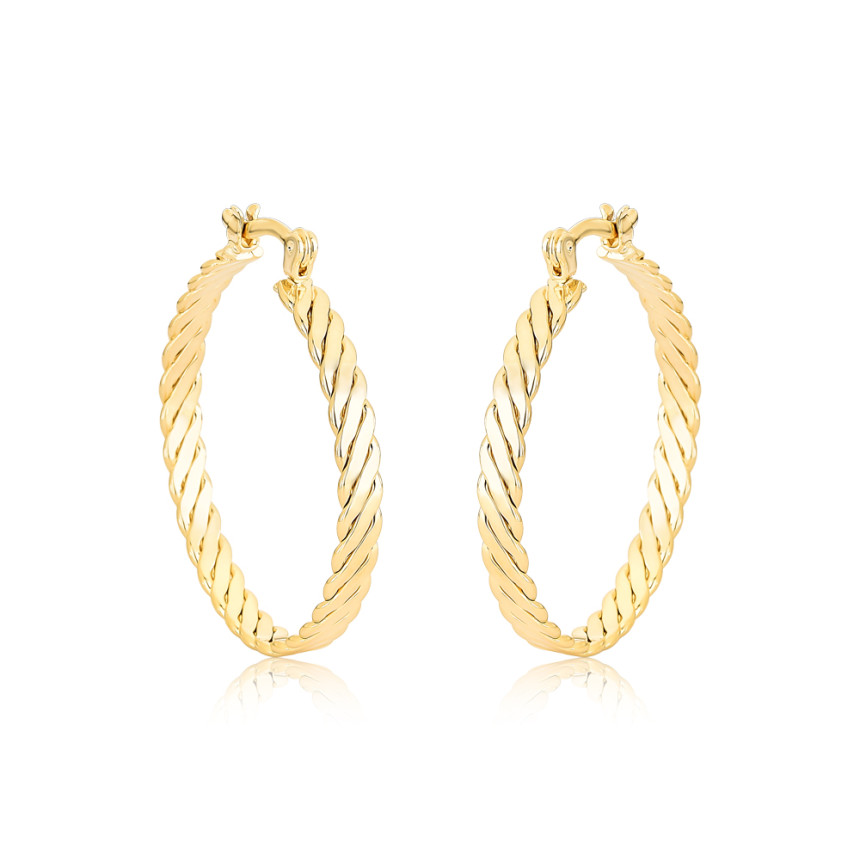 Argola Grumet Fita Slim Folheado a Ouro 18k