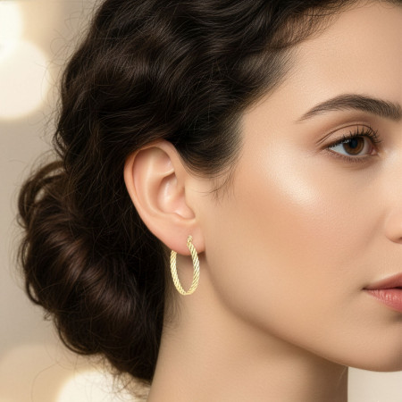 Argola Grumet Fita Slim Folheado a Ouro 18k