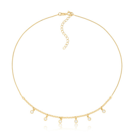 Gargantilha c/ Pontos Luz Folheada a Ouro 18k
