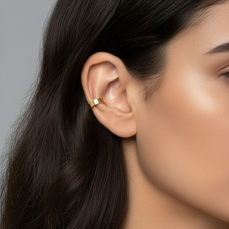 Piercing Orelha Hélix Fita Lisa (Pressão) UNIDADE Folheado a Ouro 18k