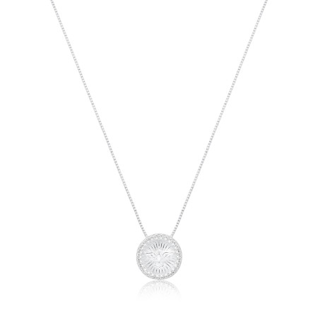 Gargantilha Prata "Espírito Santo" c/ Borda Cravejada