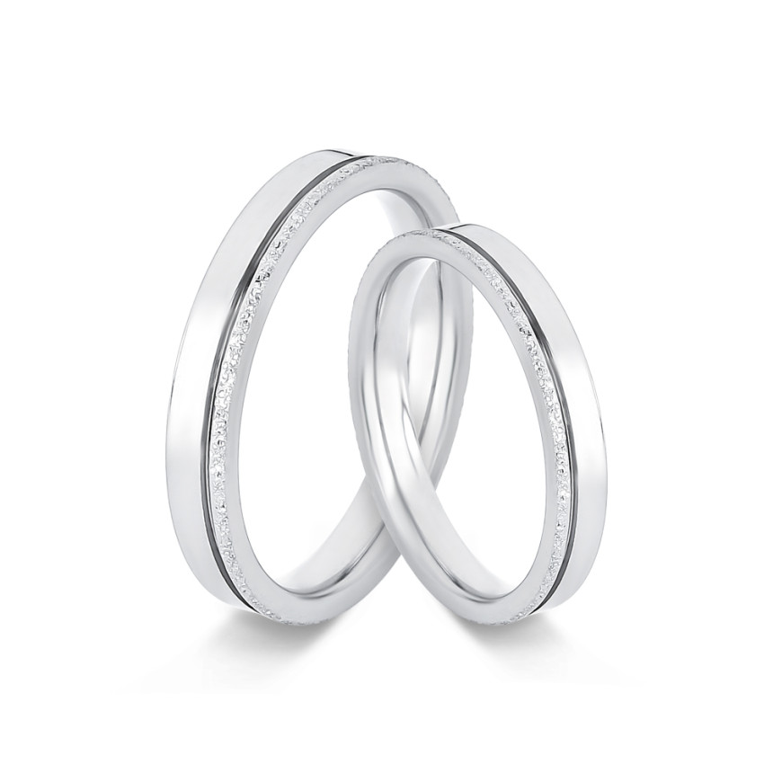 Aliança de Compromisso Aço c/ Friso Diamantado Lateral / 3mm (Valor da unidade)