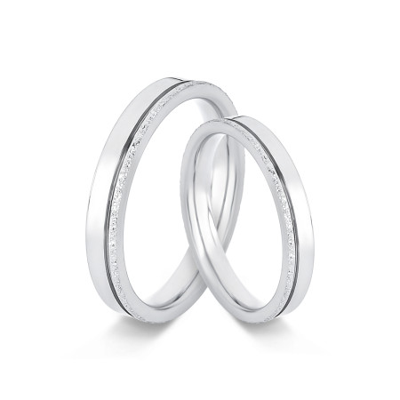 Aliança de Compromisso Aço c/ Friso Diamantado Lateral / 3mm (Valor da unidade)