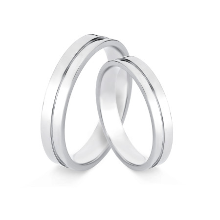 Aliança de Compromisso Aço c/ Friso Liso e Caneleta Lateral / 4mm (Valor da unidade)