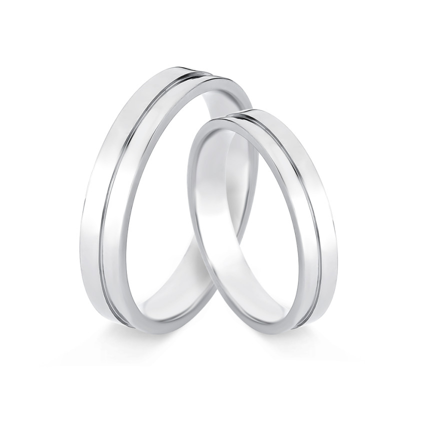 Aliança de Compromisso Aço c/ Friso Liso e Caneleta Lateral / 4mm (Valor da unidade)