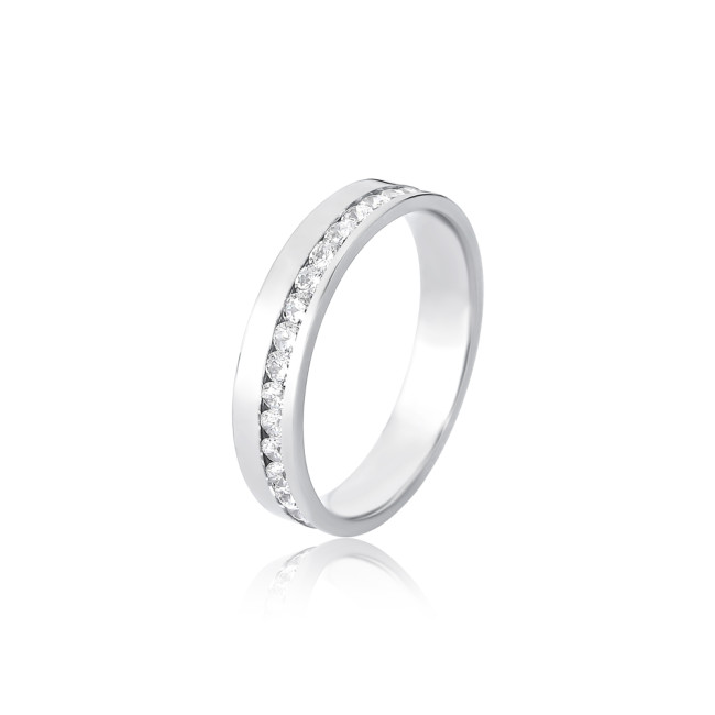 Aliança de Compromisso Aço c/ Friso Lateral Cravejado / 4mm (Valor da unidade)