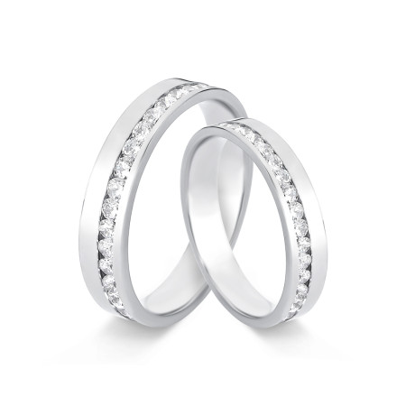 Aliança de Compromisso Aço c/ Friso Lateral Cravejado / 4mm (Valor da unidade)