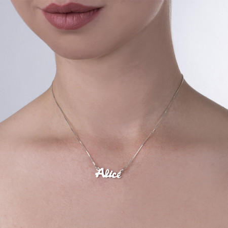 Corrente Prata c/ Pingente Nome "M" (Simples)