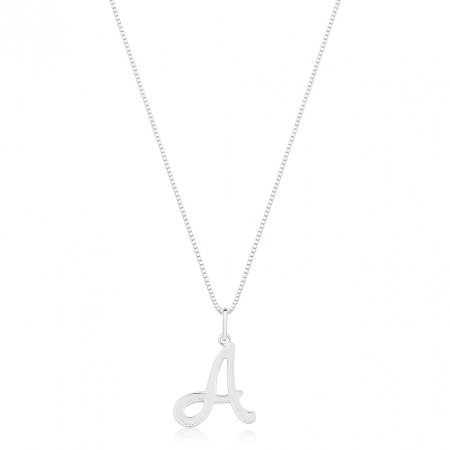 Gargantilha Prata Letra Frisada (A) 
