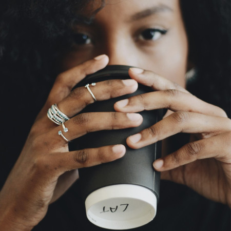 Anel de Falange Prata Ponto Luz Azul (KIT)