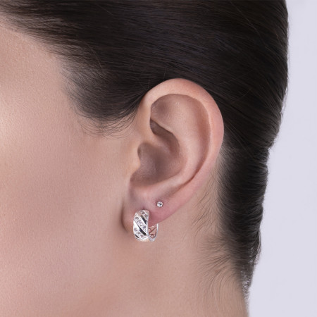 Brinco Prata Fixo Zircônia Branca Mini