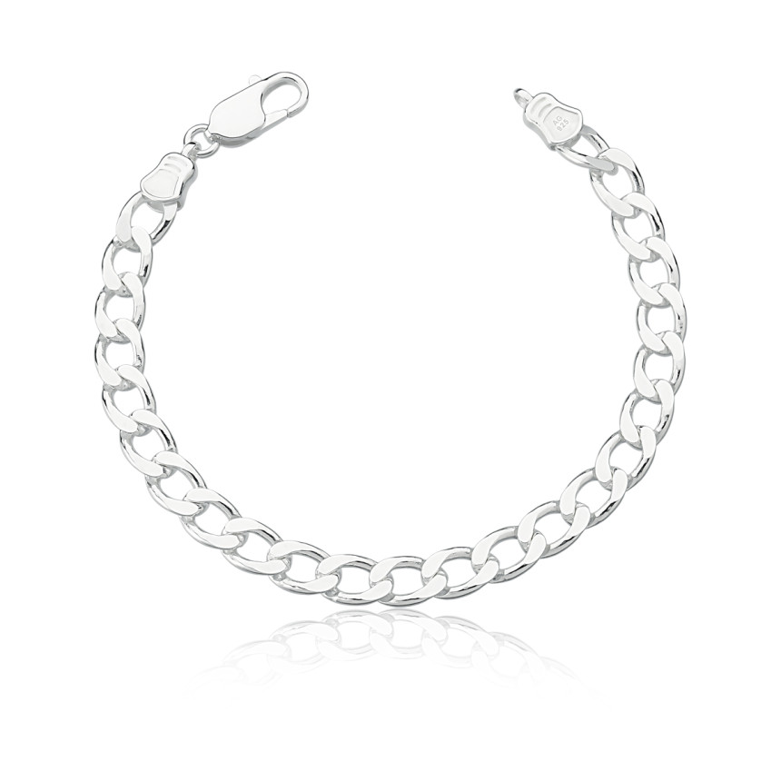 Pulseira de Prata Grumet 19,5cm (7mm)