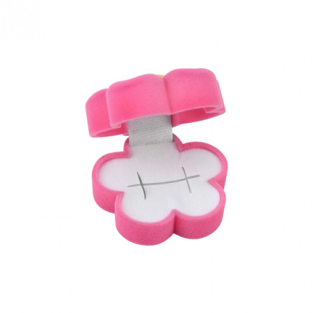 Estojo Veludo Flor Rosa