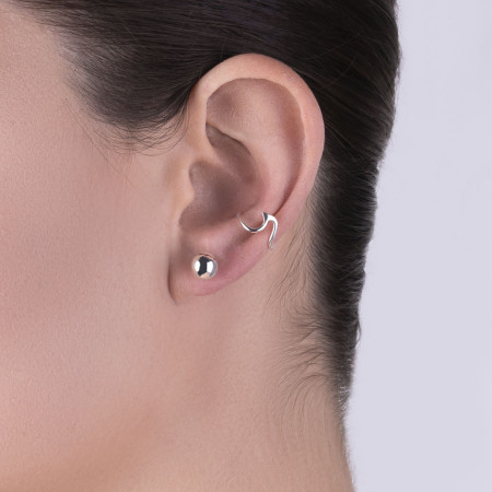 Brinco de Prata Fixo Bola 8mm