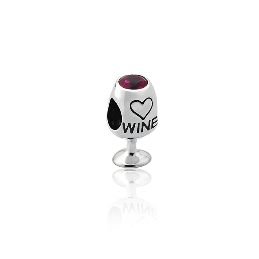 Berloque de Prata You Taça de Vinho