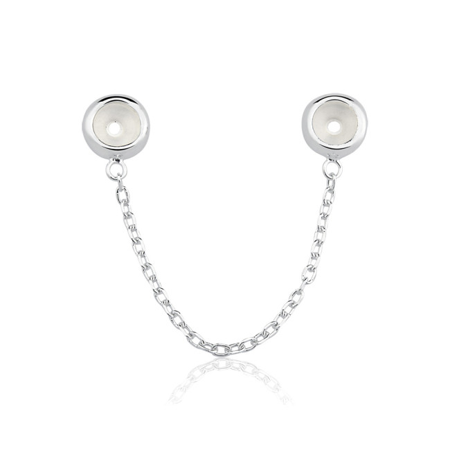 Pulseira de Prata You Trava Coração c/ Pega Ladrão 18cm