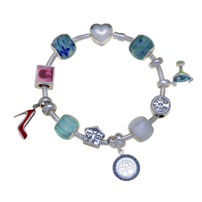Pulseira de Prata You Trava Coração c/ Pega Ladrão 20cm