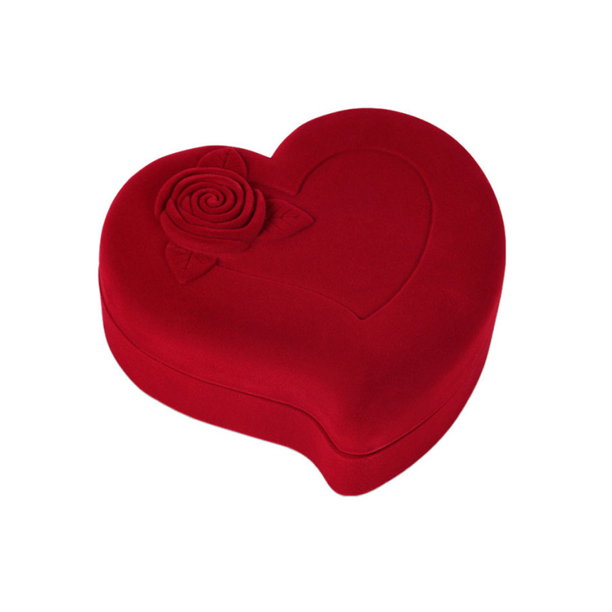 Estojo Veludo Vermelho Coração Grande Colar