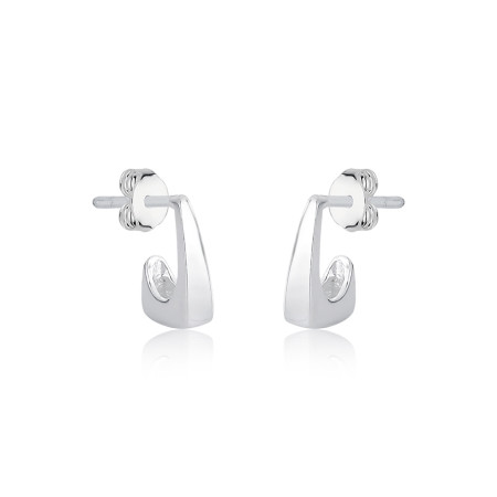 Brinco de Prata Anzol Espelhado