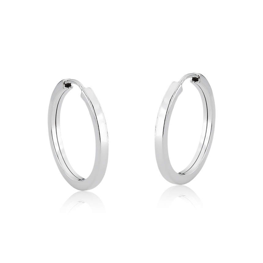 Argola Prata Fio Quadrado 18mm 