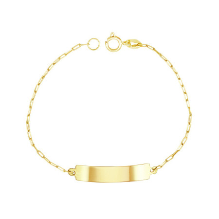 Pulseira de Ouro 18k Infantil com Plaquinha