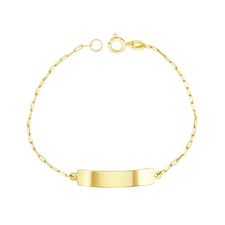 Pulseira de Ouro 18k Infantil com Plaquinha