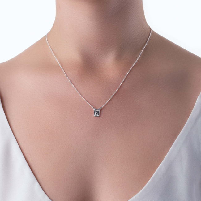 Escapulário Prata Nossa Senhora do Carmo e Sagrado Coração de Jesus 40cm (Curto)