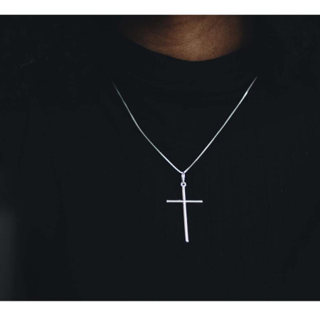 Pingente Prata Cruz Palito "G"