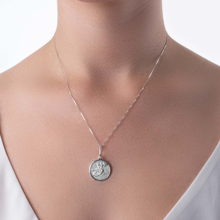 Pingente de Prata Medalha São Jorge