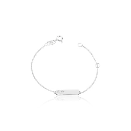 Pulseira de Prata Infantil Plaquinha Pegada