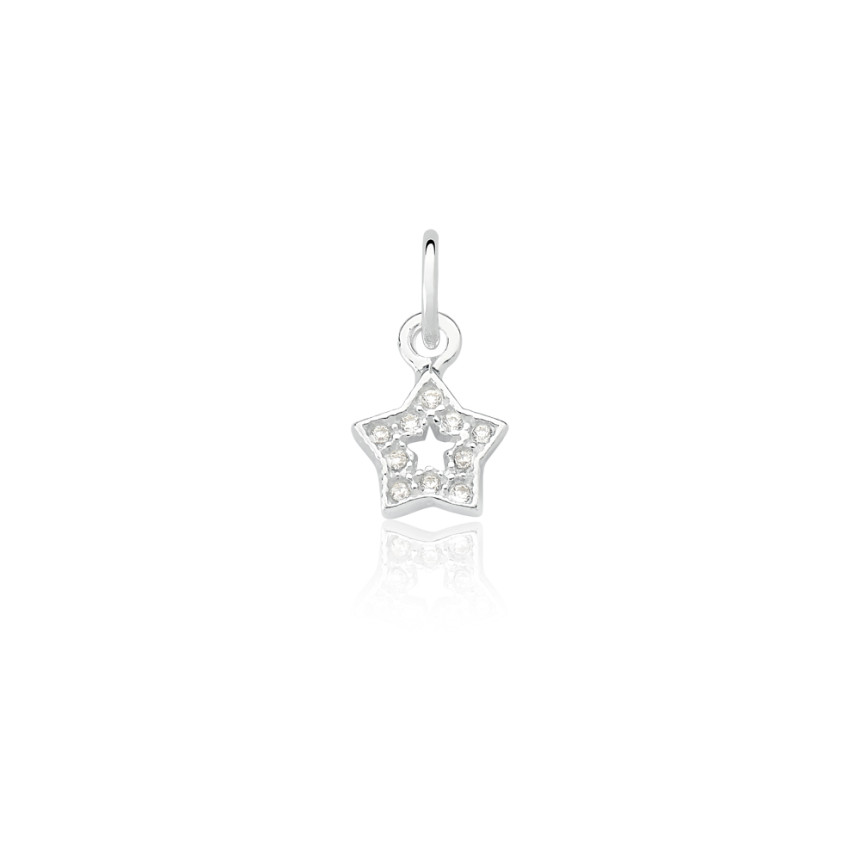 Pingente de Prata Estrela Mini Cravejada