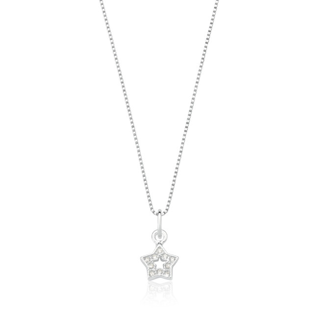 Pingente de Prata Estrela Mini Cravejada