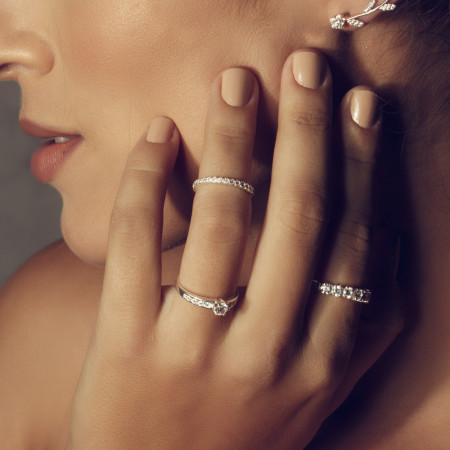 Anel Prata Aparador Trabalhado Fino