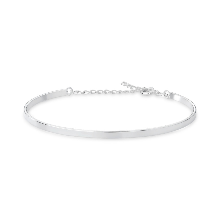 Bracelete Prata Leve Fio Quadrado c/ Extensor