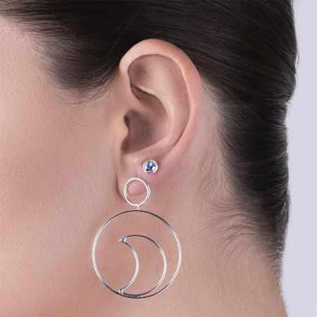 Brinco de Prata Fixo Cristal Boreal Embutido 5mm