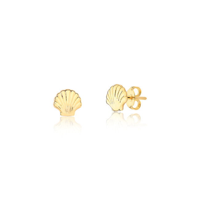 Brinco Fixo Concha Folheado a Ouro 18k