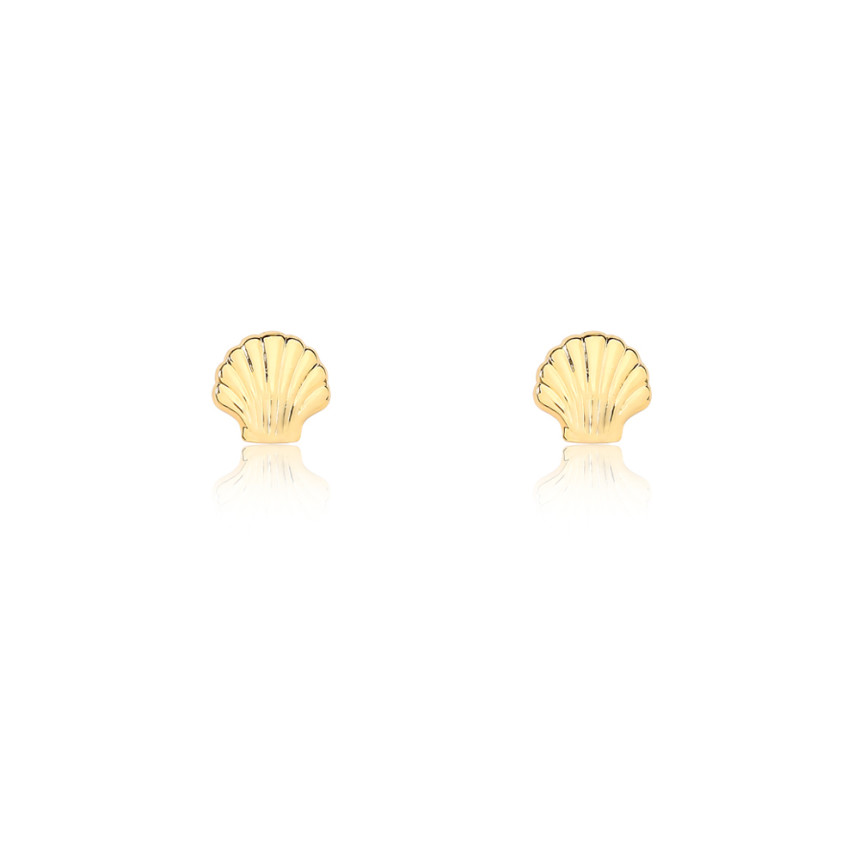 Brinco Fixo Concha Folheado a Ouro 18k