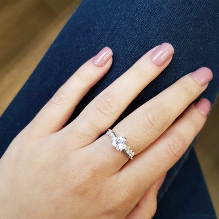 Anel Prata Solitário Coração 6mm