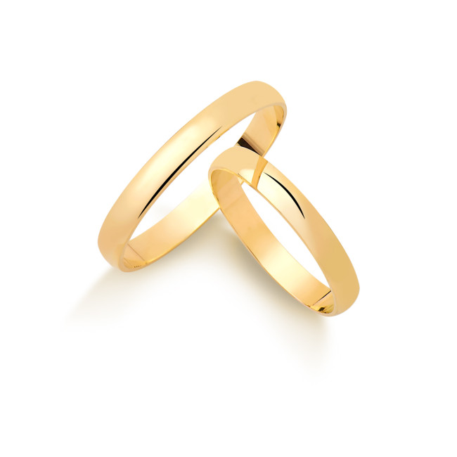Aliança de Casamento Ouro 10k Lisa / 3mm (Valor da unidade)