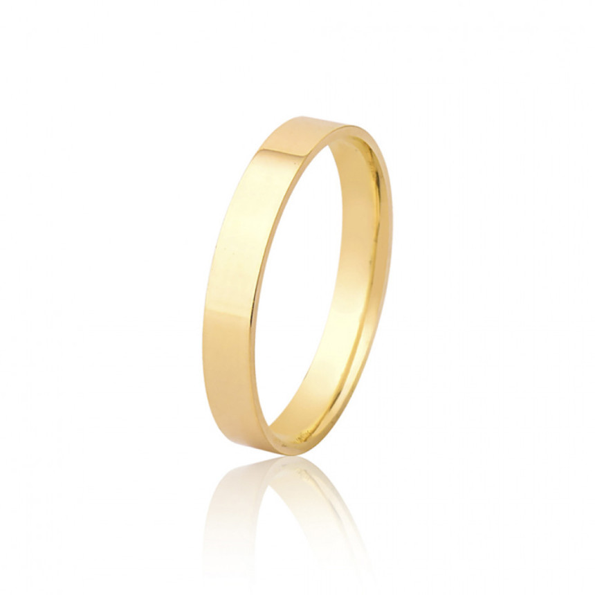 Aliança de Casamento Ouro 10k Quadrada / 3mm (Valor da unidade)