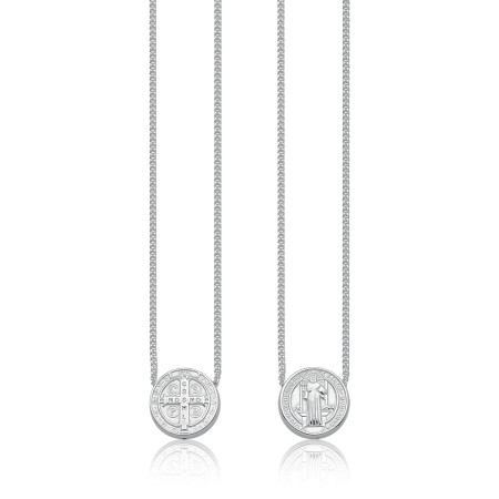 Escapulário Prata São Bento 60cm