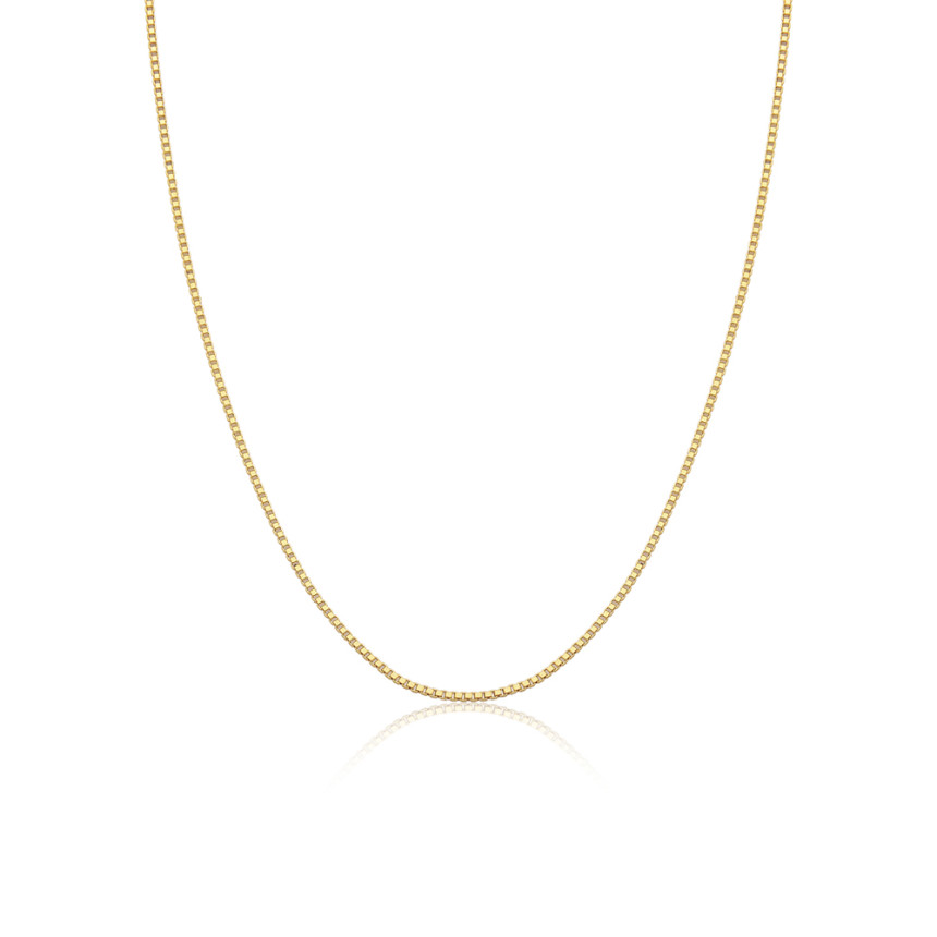 Corrente Veneziana 50cm + 5cm de Extensor Folheado a Ouro 18k