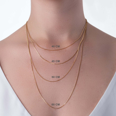 Corrente Veneziana 50cm + 5cm de Extensor Folheado a Ouro 18k