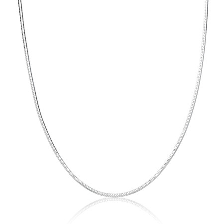 Corrente Prata Rabo de Rato Quadrada 60cm