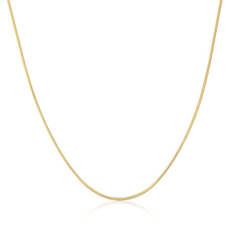 Corrente Rabo de Rato Facetada 40cm Folheada a Ouro 18k